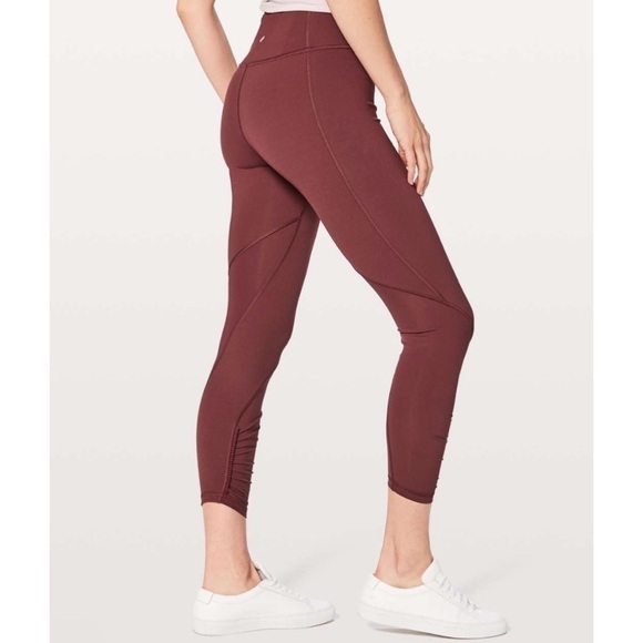 LULULEMON Play Off The Pleats Tight *25" High Rise Leggings in Redwood Size 2 - Picture 11 of 11